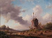 Jan Adam Kruseman Harvest Month France oil painting artist